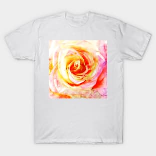 Pink and Yellow Rose Flower T-Shirt